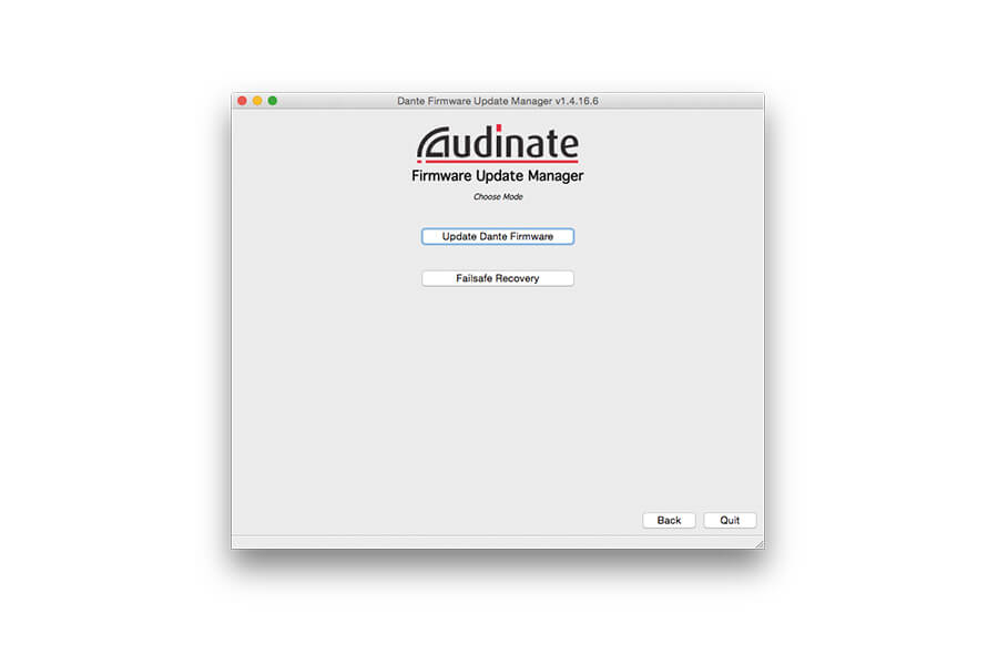 Dante firmware update manager v1.4.16.6 for mac